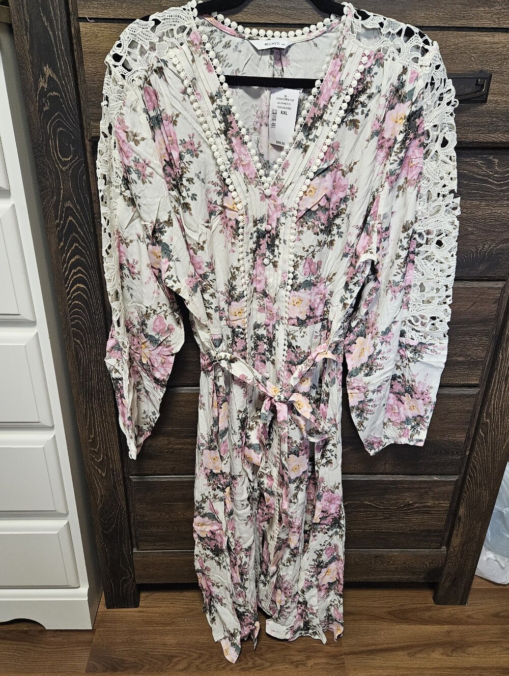 Ricki's Floral Lace-Trim Women’s Maxi Dress - Pink/White